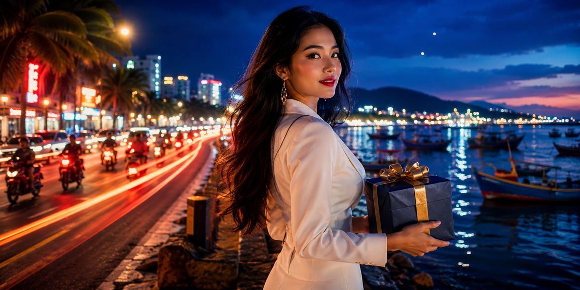 Người dùng tại Mũi Né kiểm tra số dư và thực hiện giao dịch VNĐ trên điện thoại