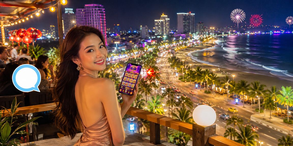 Người dùng Nha Trang truy cập nền tảng cá cược trên điện thoại tại bãi biển